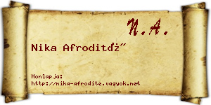 Nika Afrodité névjegykártya